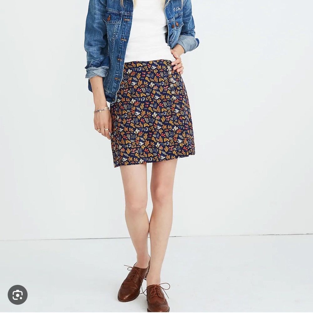 Madewell A-Line Mini Skirt Sz 0 Garden Dark Micro Floral Whimsigoth Fairy Grunge